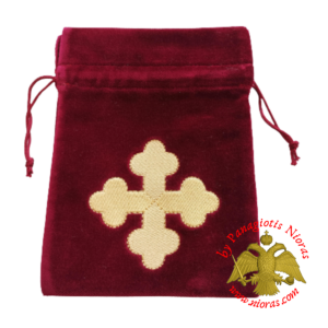 Orthodox Antidoron Caring Case with Cross in Velvet