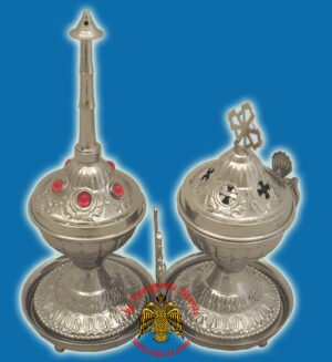 Ecclesiastical Sprinkler and Censer Silver-Plated