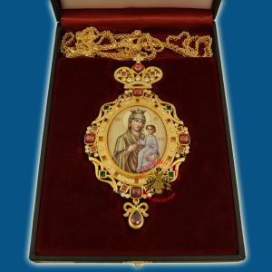 Engolpion Panagia Enamel Gold Plated 282