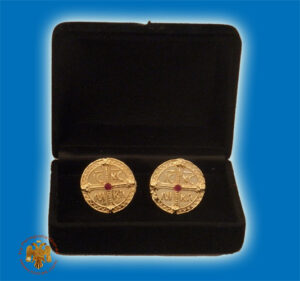 Cufflinks Gold Plated ICXC NIKA With Stone