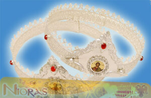 Byzantine Set Wedding Crowns Silver Plated