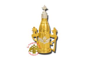 Μυροδοχείο Κυλινδρικό με Χυτό Λουλούδι Δίχρωμο