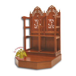 Εκκλησιαστικό Στασίδι με Οβάλ Βυζαντινό Αετό και Δράκους Διακοσμημένα στην Πλάτη (Τιμή Ανα Κάθισμα)