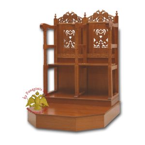 Orthodox Church WoodCarved Pews Stalls with Byzantine Eagle and Dragons Decorated in the Back (price per seat)