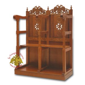 Εκκλησιαστικό Στασίδι με Βυζαντινό Αετό και ΑΡΧΩ Διακοσμημένο στην Πλάτη (Τιμή Ανα Κάθισμα)