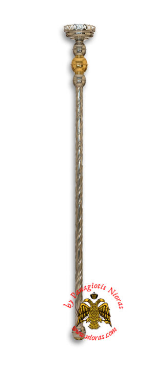 Orthodox Church Processional Candlestick Nickel 13x127cm