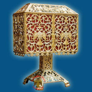 Church Recycle Candle Box A Golden Aluminum - 55x30x75cm