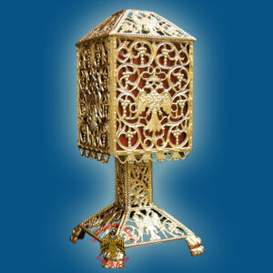 Church Recycle Candle Box B Golden Aluminum -  30x30x75cm