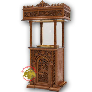 Orthodox Church Wood Carved Candelabra Single Candle Tray Ø 60cm With Vine Decorations