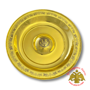 Andidoron Disc Hand Carved the Byzantine Theotokos Gold Plated
