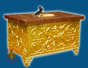 Orthodox Church Coin Box with Alouminium Decorations