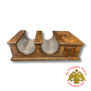 Κηροθήκη Ξύλινη Διπλή με Κουμπαρά