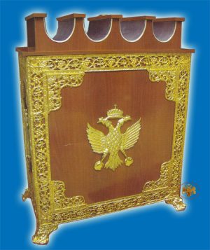 Orthodox Church Candle Case Alouminium 4 Site Byzantine Eagle Design