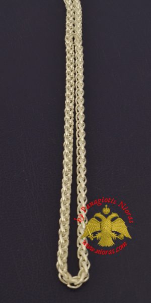 Metal Chain for Orthodox Engolpion or Pectoral Cross Silver Plated 120 cm A'