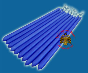 Lampada Candle Parafine Wax Blue Coloured 40cm