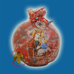 Ceramic Pomegranate MultiRed Colour with Theotokos