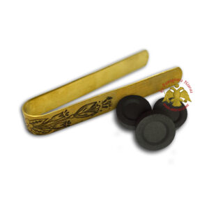 Metal Brass Tong for Coal & Incense Flower Design