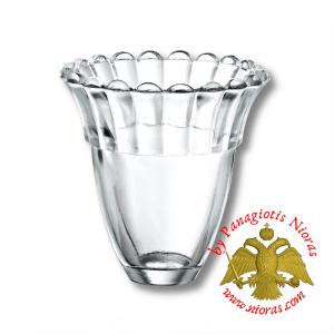 Replacement Oil Candle Votive Glass Cup Flower A' Clear