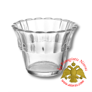 Replacement Oil Candle Votive Glass Cup Flower B' Clear (set of 2)