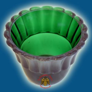 Κανδηλόκουπα Γυάλινη Πράσινο Χρώμα Λουλούδι Β' (2 τεμ.)