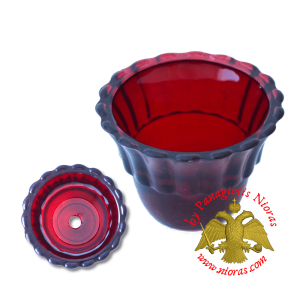 Κανδηλόκουπα Κόκκινο Χρώμα Flower B' 10mm Τρύπα (2 τεμ.)