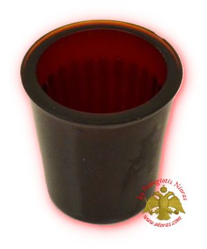 Replacement Oil Candle Glass Cup Design InLined Natural Red