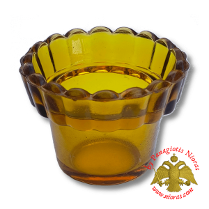 Replacement Oil Candle Glass Cup Design Flower D Amber