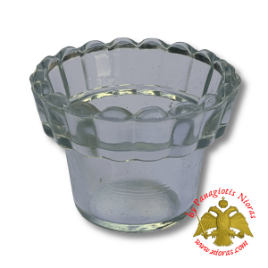 Replacement Oil Candle Glass Cup Design Flower D Clear