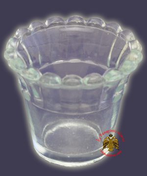 Replacement Oil Candle Glass Cup Design Flower C' Clear