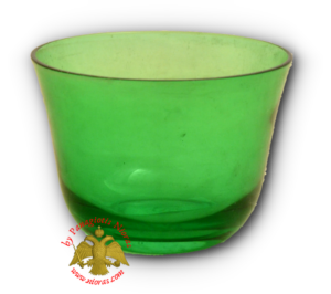 Romanian Orthodox Replacement Glass Votive Standing Cup Green