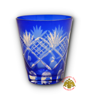 Romanian Orthodox Replacement Glass Cut Design Blue