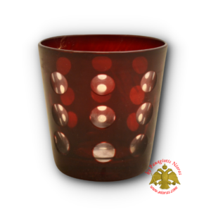 Romanian Orthodox Replacement Glass Cut Design Red Round