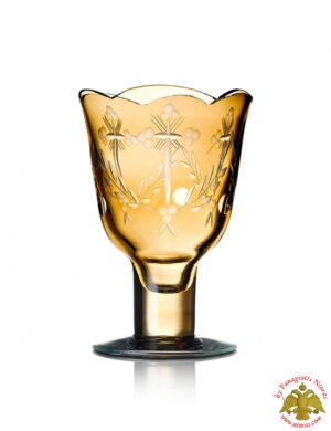 Χειροποίητη Ρουμάνικη Μελί Κανδηλόκουπα με ποδαρακι 7x11cm