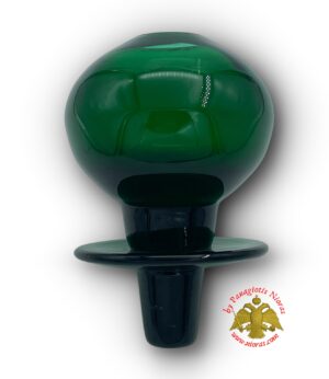 Κανδηλόκουπα Λουσέρνα Aπλή Πράσινη με Διάφανη Βάση 7χ13εκ