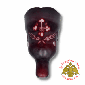 Κανδηλόκουπα Λουσέρνα Χαρακτή Σταυρός Κόκκινη - Λευκή