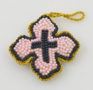 Orthodox Filakto Pendant Cross with Pink Beads