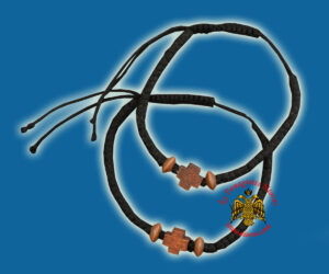 Prayer Rope waxed thread black with Cross