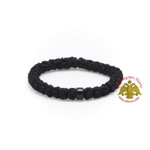Orthodox Prayer Rope Black Wool 33 knots with Black Beads
