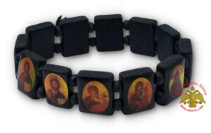 Saints Images Wooden Brachelet Black
