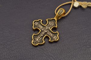 Σταυρουδάκι Ασημένιο 925 Λαιμού Ρώσσικο Σχέδιο 8087