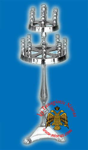 Νίκελ Διπλό Κηροπήγιο 15 θέσεων 40εκ.