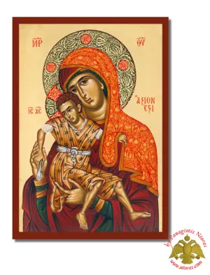 Holy Virgin Mary Kykkos Monastery Original Copy Byzantine Wooden Icon on Canvas