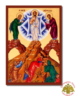 Christ The Transfiguration Byzantine Wooden Icon on Canvas