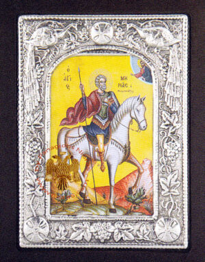 Saint Menas Aluminium Icon