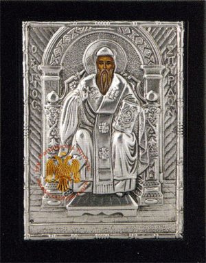 Saint Spyridon Aluminium Icon