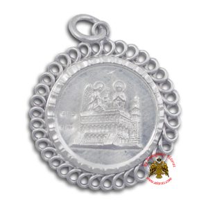 Orthodox Icon of Annunciation with Tinos Holy Church Silver Sterling 925