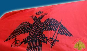 Flag Greek Byzantine Eagle Red War
