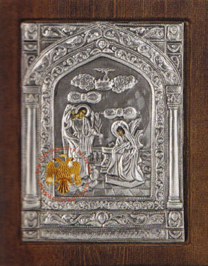 Annunciation Tinos Silver Plated Icon 19 x 24