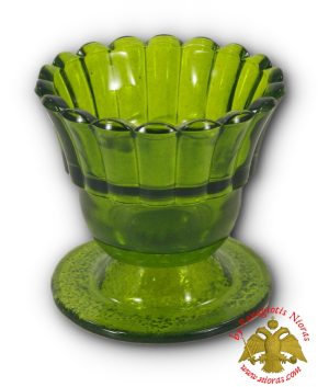 Επιτραπέζιο Γυάλινο Καντηλάκι Πράσινο 8x8cm