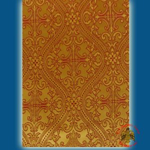 Orthodox Vestment Cloth Liturgical Golden Fabric With Burgundy Cross Details 6625
